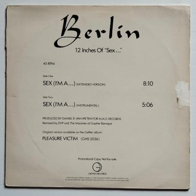 Berlin 12 inches of sex12 promotional copy usa maxi single vinyle occasion