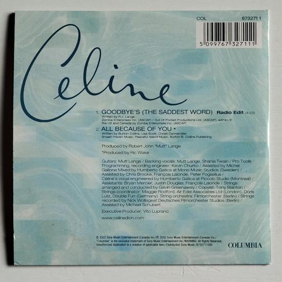 Celine dion goodbye s the saddest word cd single occasion 1