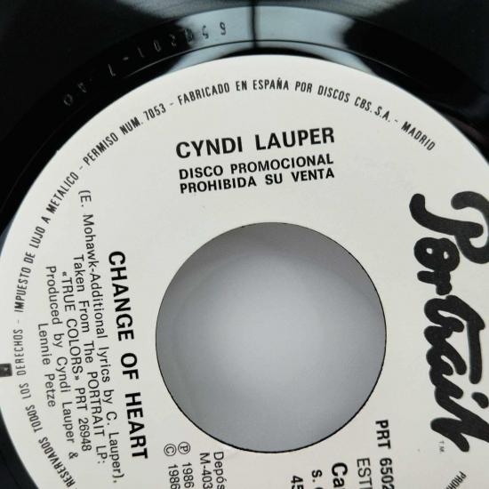 Cindy lauper change of heart pressage promo espagne single vinyle 45t occasion 4