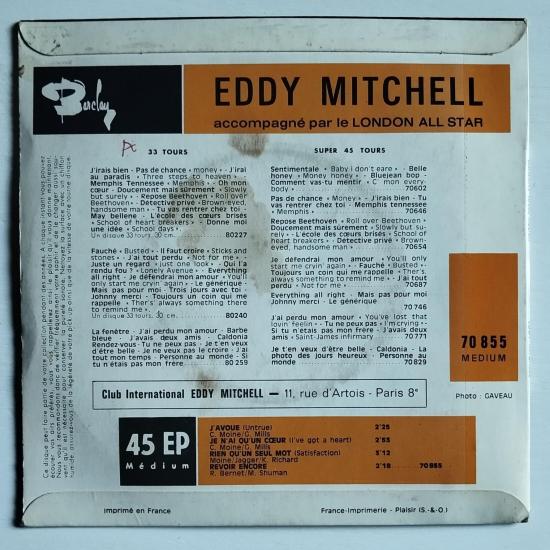 Eddy mitchell rien qu un seul mot satisfaction single vinyle ep occasion 1