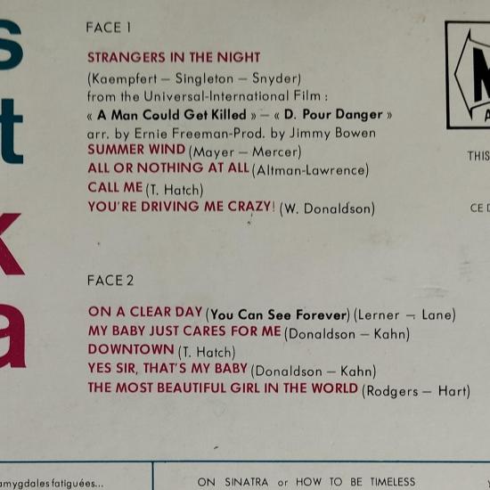 Frank sinatra stranger in the night arranged conducted by nelson riddle album vinyle occasion 2