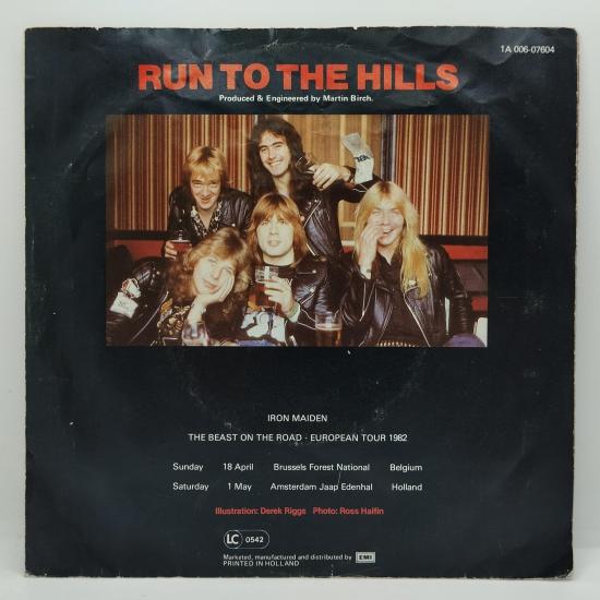 Iron maiden run to the hills single vinyle 45t occasion 1