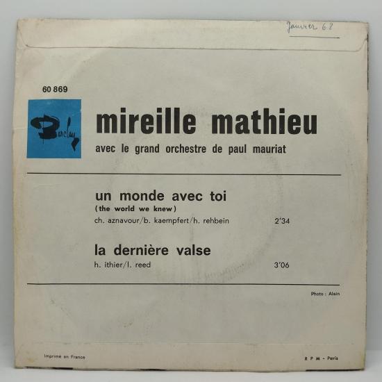 Mireille mathieu un monde avec toi single vinyle 45t occasion 1