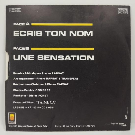 Pierre rapsat ecris ton nom single vinyle 45t occasion 1