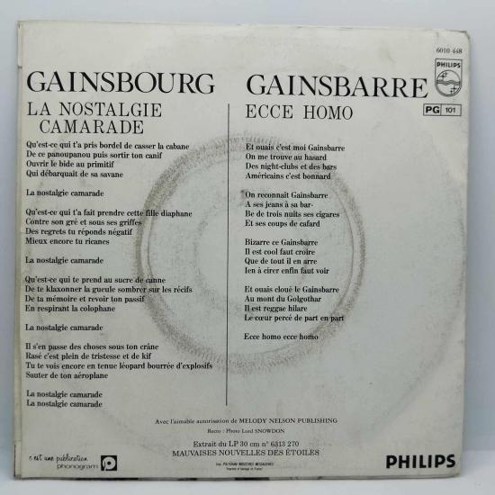 Serge gainsbourg ecce homo single vinyle 45t occasion 1