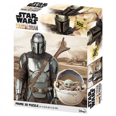 Star wars puzzle lenticulaire 3d the mandalorian grogu 500 pieces