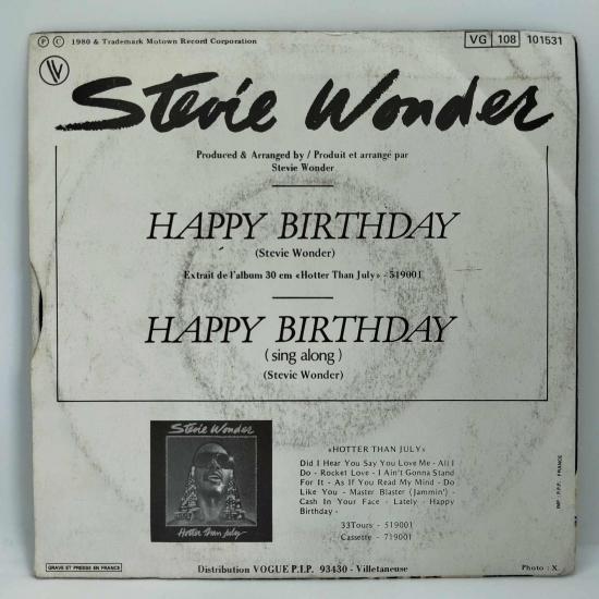 Stevie wonder happy birthday single vinyle 45t occasion 1