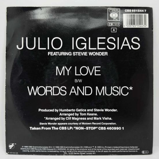 Stevie wonder julio iglesias my love single vinyle 45t occasion 1