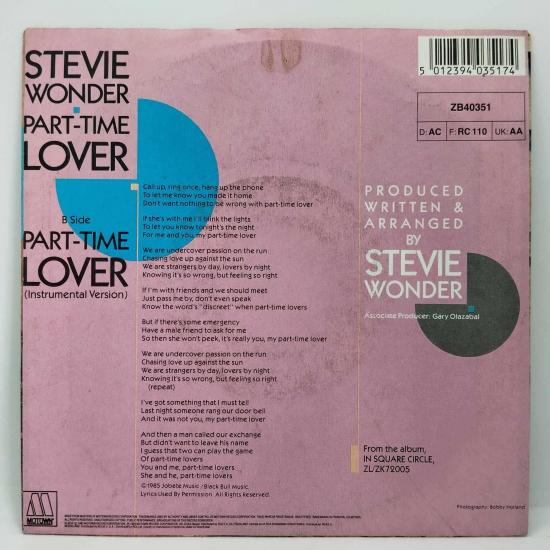 Stevie wonder part time lover single vinyle 45t occasion 1